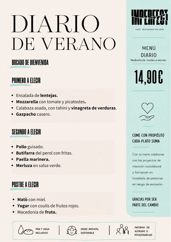 Menú diario Imperfect 14,90 euros